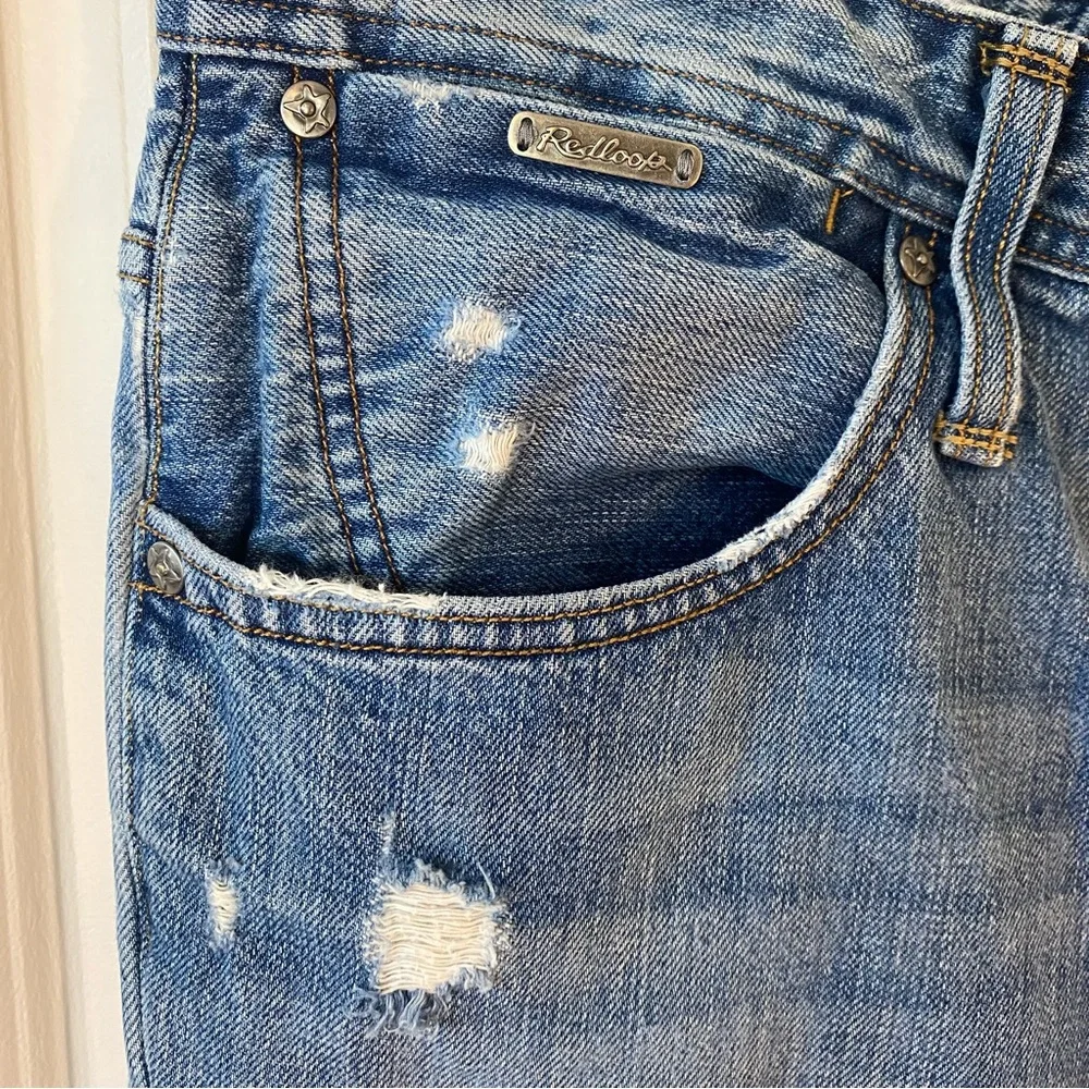 Redloop by Levi's Men's 5 Pocket Blue Jeans 36x34 Denim 100% Cotton Distressed